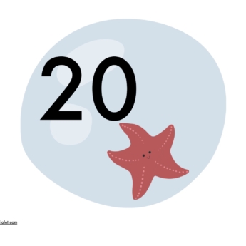 star fish in water bubble numberline