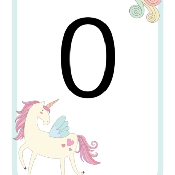 large number with pink unicorn