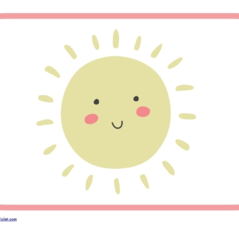 large smiling sun pink border