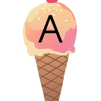 ice cream cone alphabet for classroom display or display lettering