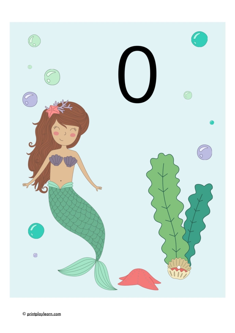 Mermaid 0-12 display number line - Printable Teaching Resources - Print ...