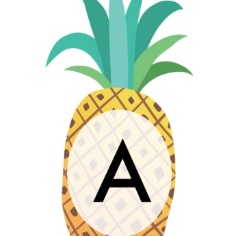 alphabet on pineapples