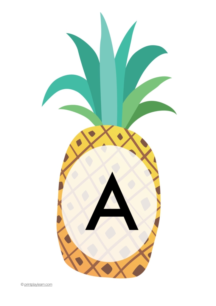 alphabet on pineapples