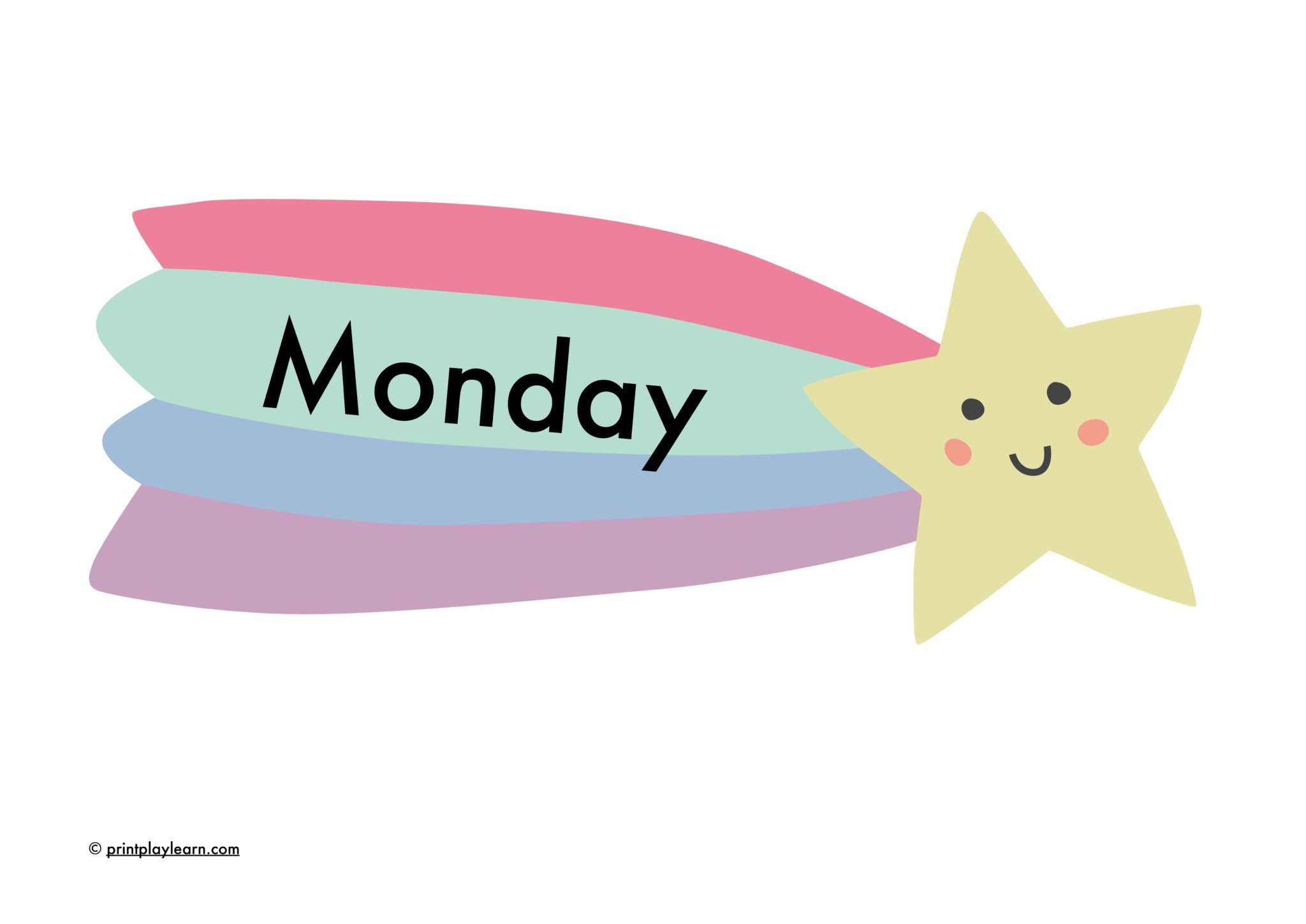 Shooting Star Days of the week Printable Teaching Resources Print