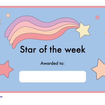 star of the week certificate