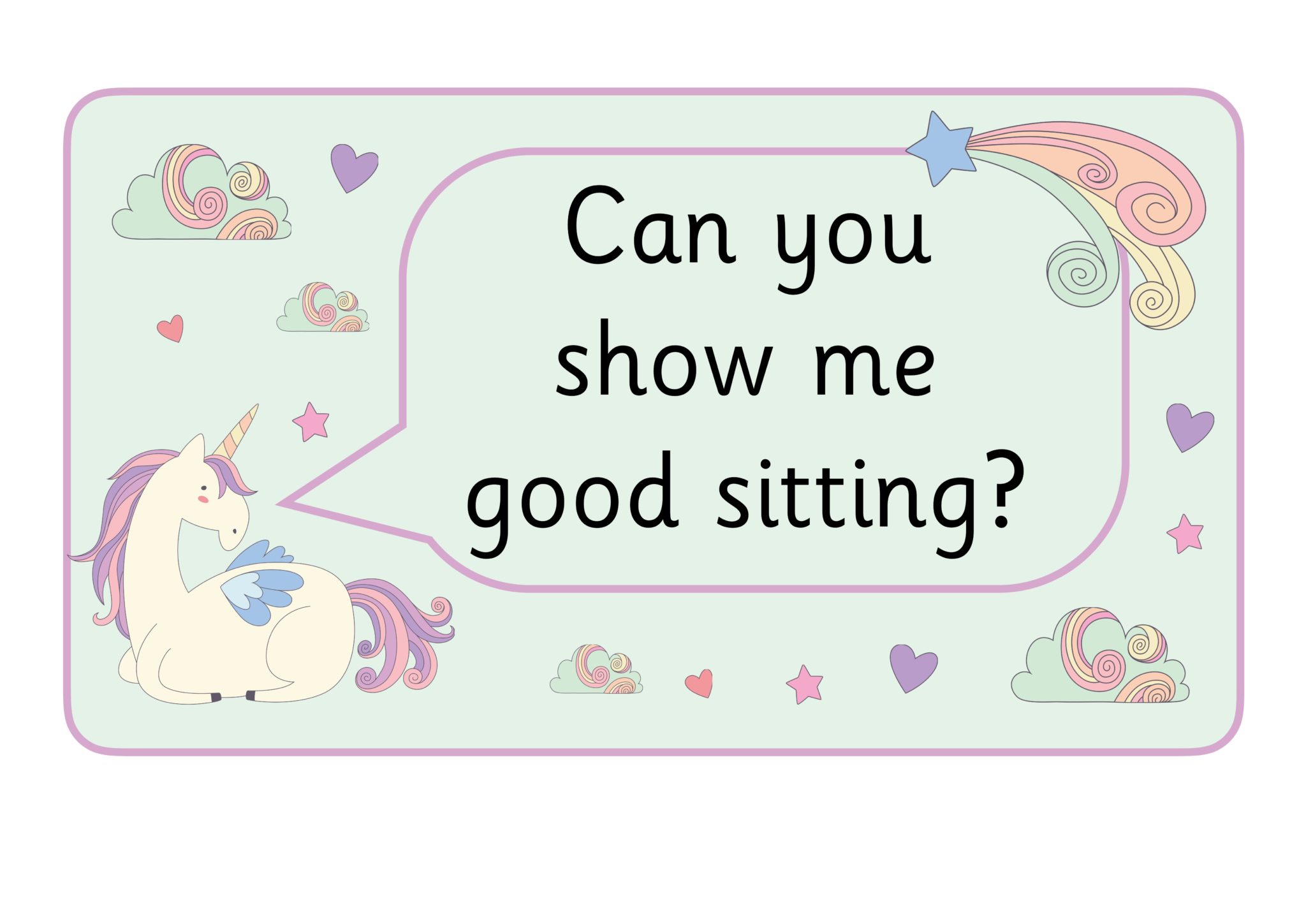 Unicorn Classroom Behaviour Prompts - Printable Teaching Resources ...