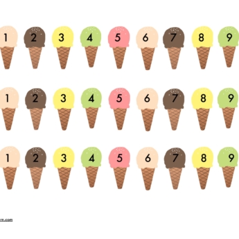 eyfs ice cream number line 0-10