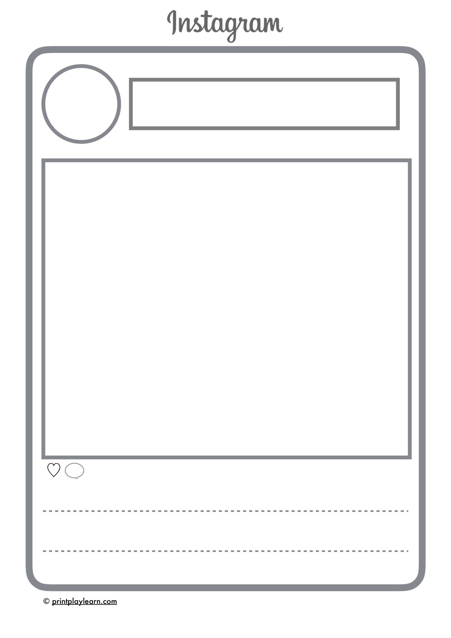 Instagram Post Printable Template