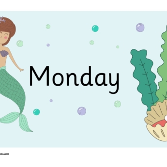 days of the week mermaid class poster