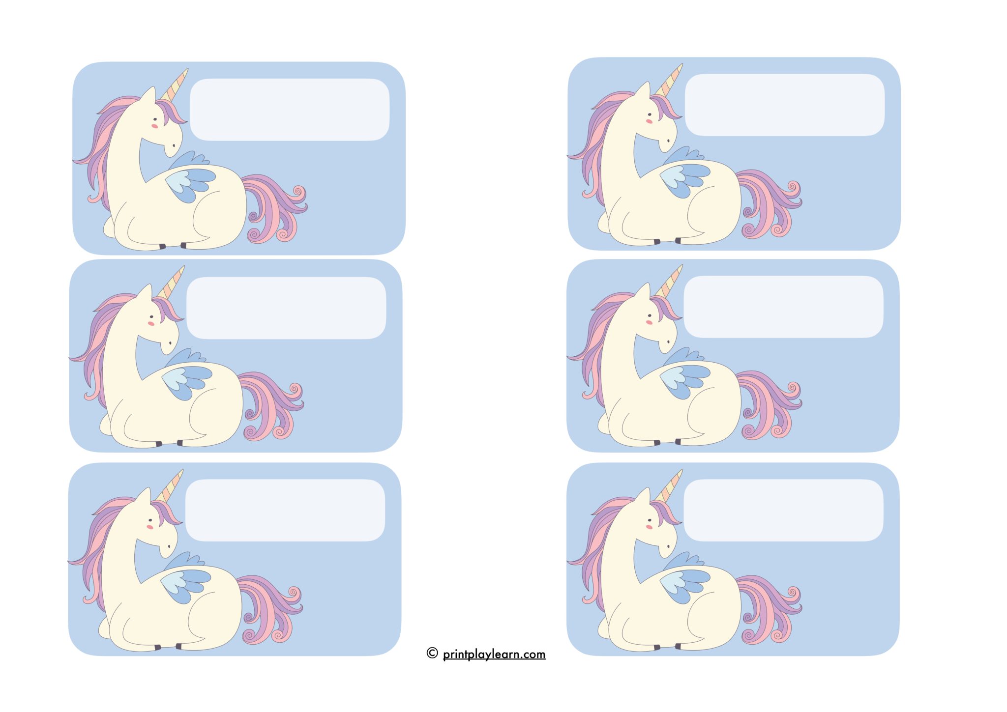 Kindergarten Labels: Unicorn Kindergarten Labels Pack