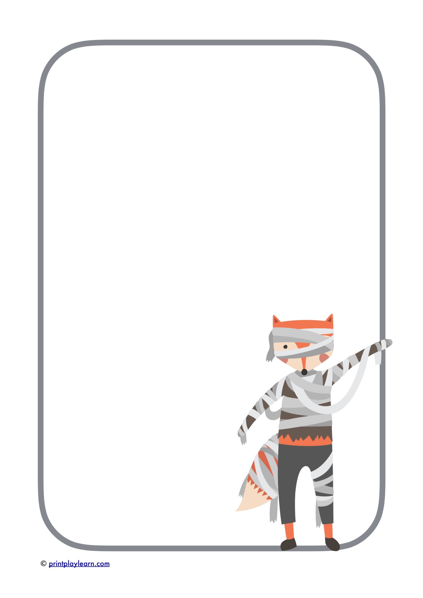 Halloween Mummy Writing Paper - Printable Teaching Resources - Print Play Learn