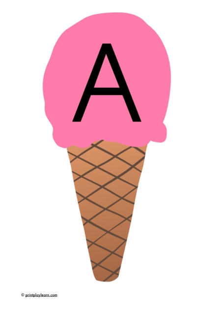 Ice cream Alphabet A-Z - Printable Teaching Resources - Print Play Learn