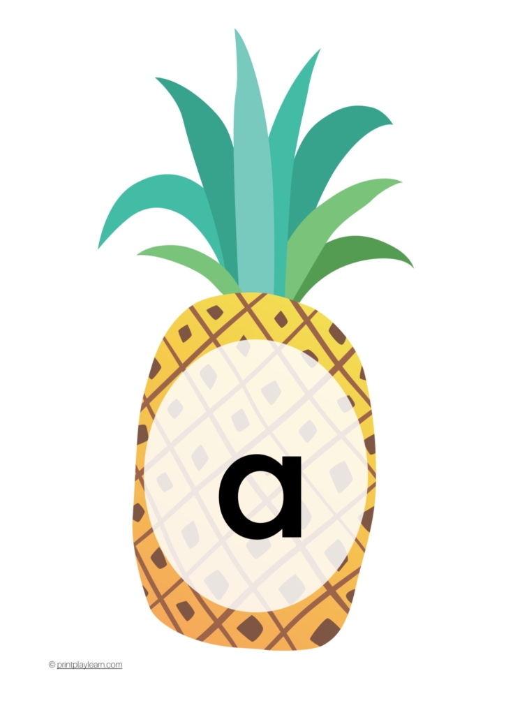 pineapple alphabet lowercase letters