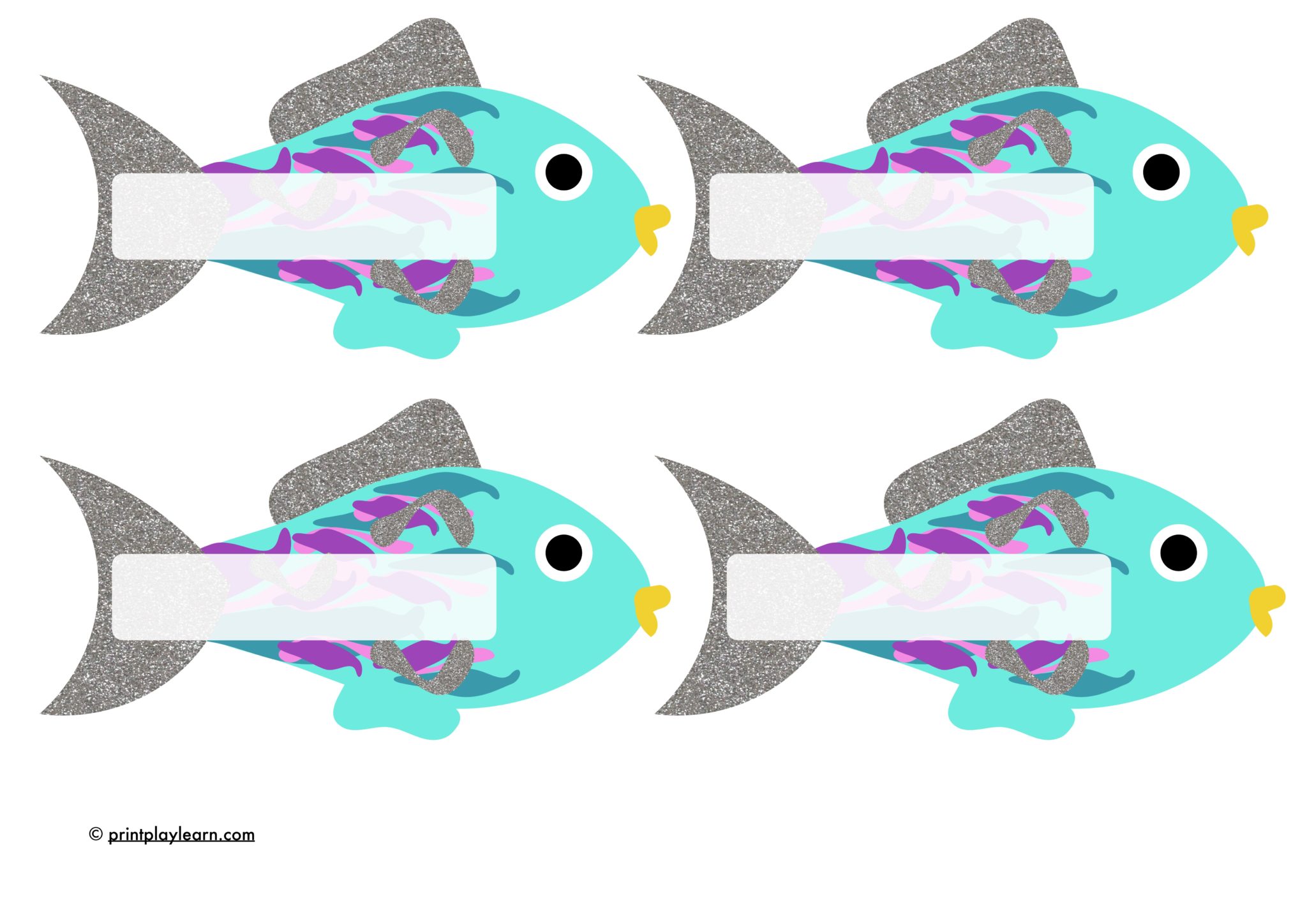 rainbow fish name labels printable teaching resources print play learn