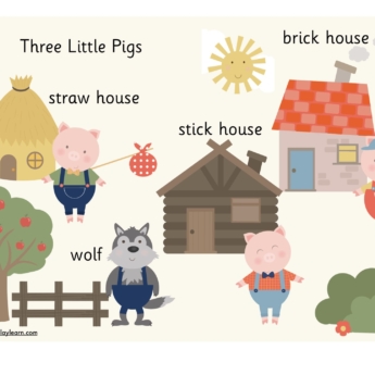 three little pig story word mat