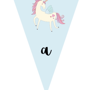 unicorn bunting lower case lettering