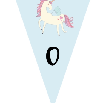 bunting unicorn 0-30 number line classroom display