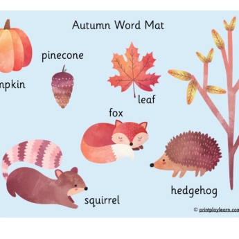 autumn word mat writing early years