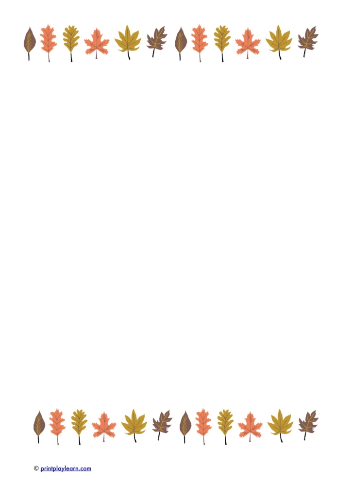Autumn Leaves Writing Paper Printable Teaching Resources Print Play 