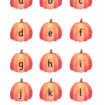 alphabet lettering on pumpkins a-z earlyears primary school