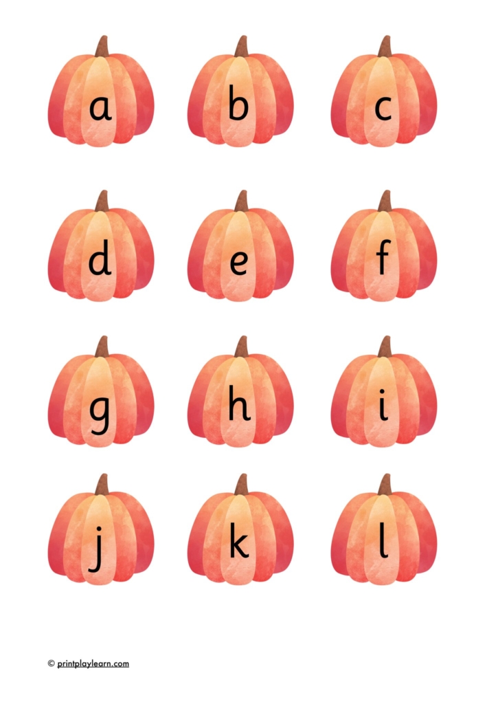 alphabet lettering on pumpkins a-z earlyears primary school