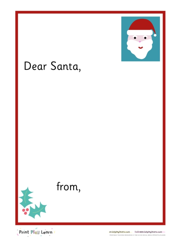 Letter writing to Father Christmas / Santa - Printable Teaching ...