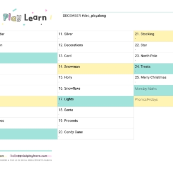 december playalong planning sheet