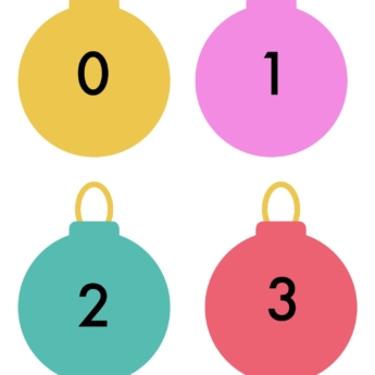 Christmas baubles numbers