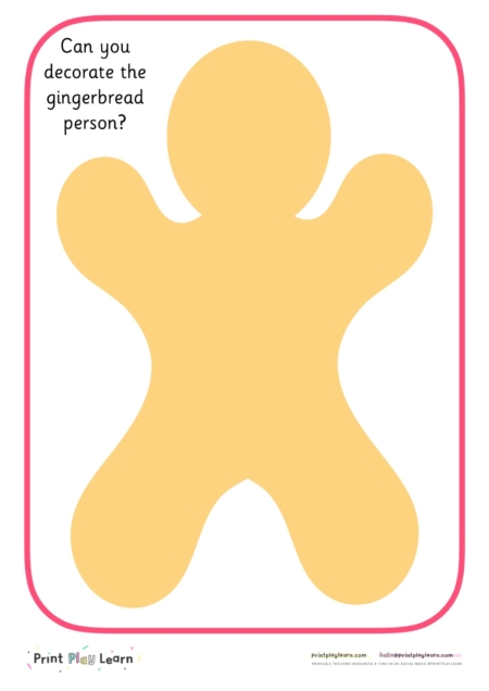 Gingerbread person playdough mats - Printable Teaching Resources ...