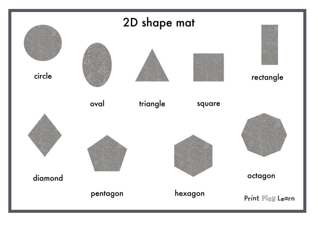 2d shapes glitter shape mat