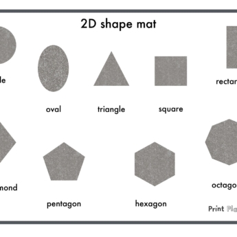 2d shapes glitter shape mat