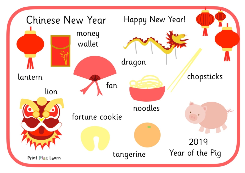 Updated for 2019 - Chinese New Year Word Mat - Printable Teaching