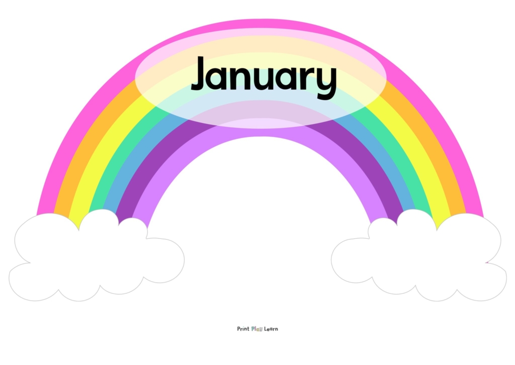 rainbows with months of the year on