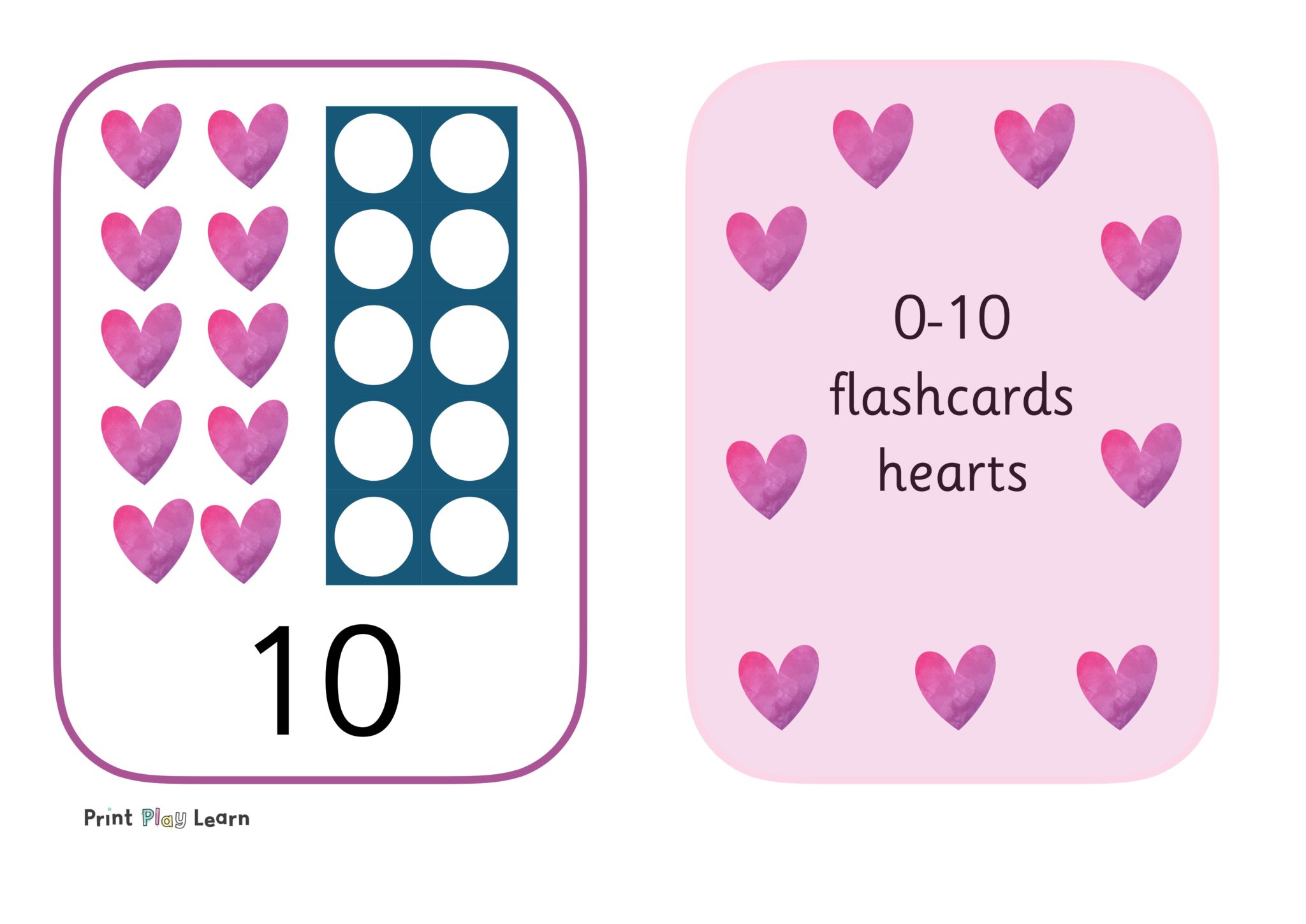 10 print. Heart Flashcard. Print and Play. Heartbeat Flashcard. Heart Flashcard in English.