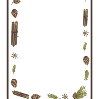 natural plant border on a4 paper with blank space for mark making or writing for an EYFS Primary Classroom or mud kitchen