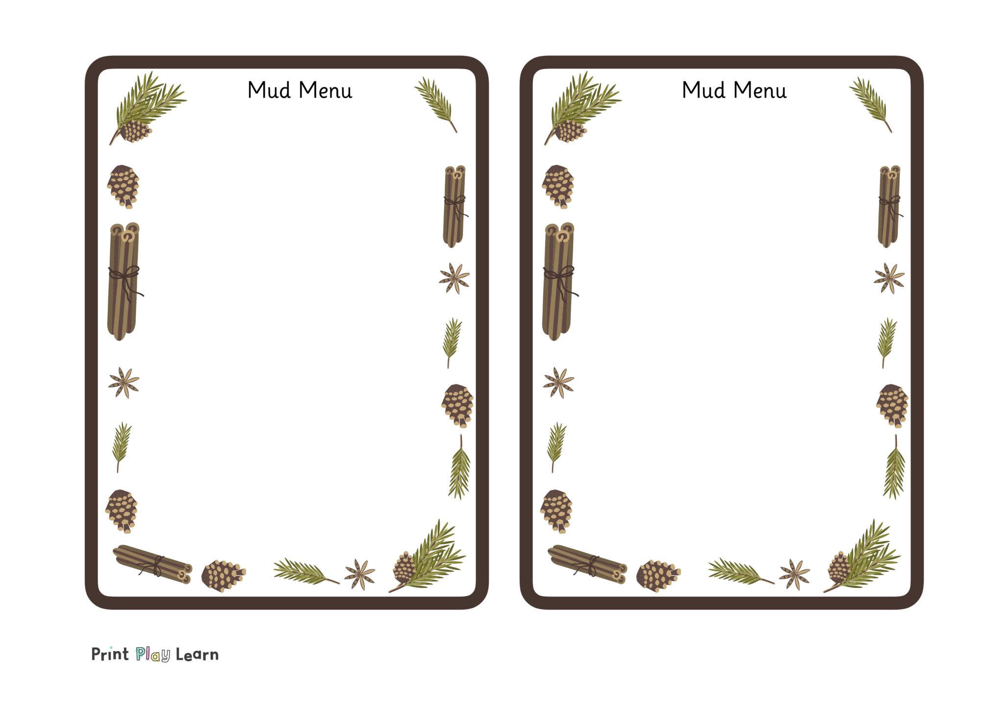 Mud Kitchen Recipe Paper - Printable Teaching Resources - Print Play Learn