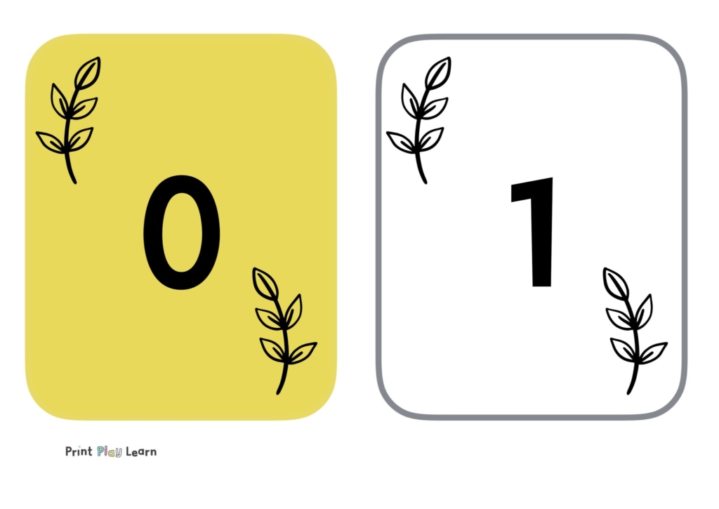 yellow flashcards one yellow one plain odd even numbers