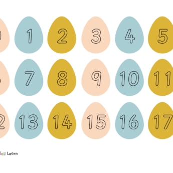 primary school 0-50 eggs counting numbers in eggs