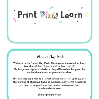 phonics play pack print play learn activities for EYFS early years primary school play packs phonics