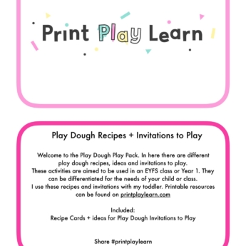 play dough play pack print play learn EYFS early years primary school