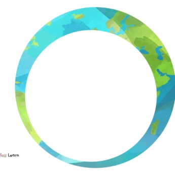 earth drawing with white circle centre for writing or mark making template print play learn