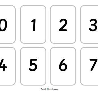 number cards 0-30 8 numbers per page grey board with black numbers