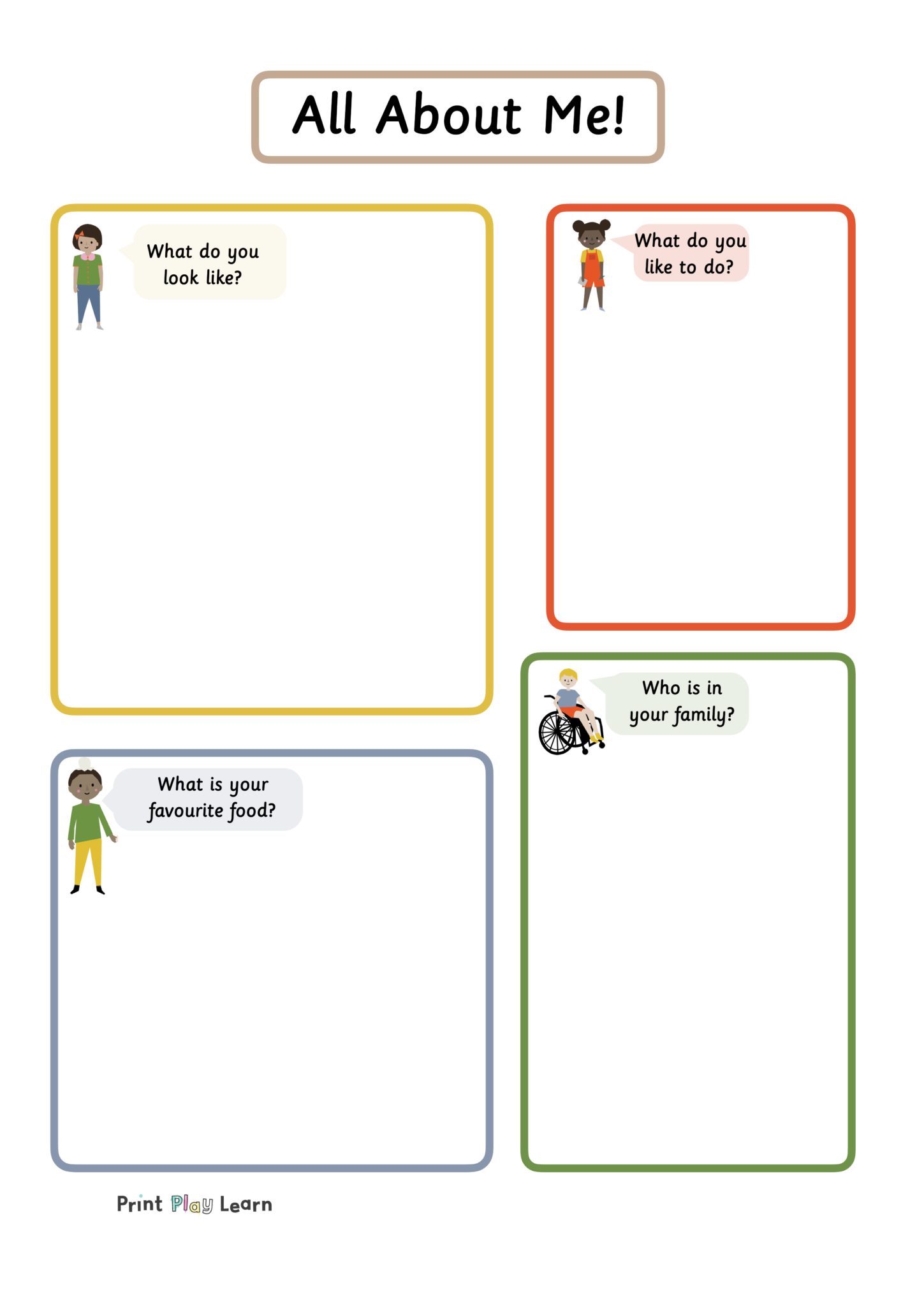 Meet the Teacher all about me template Printable Teaching Resources