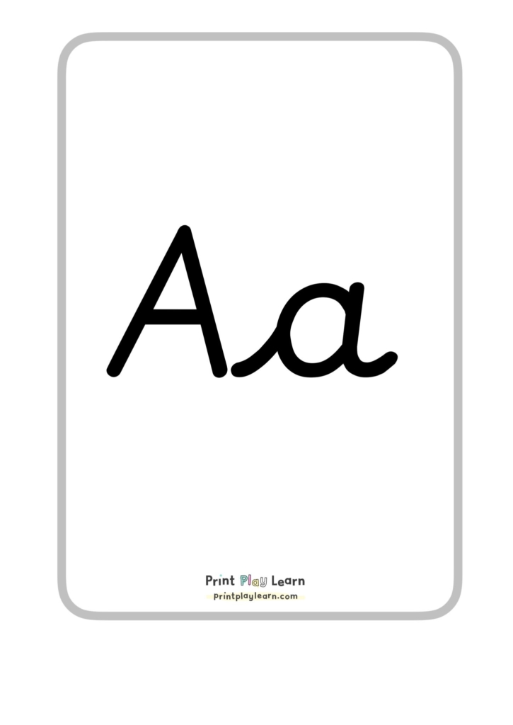 cursive alphabet capital letter lowercase letter printplaylearn