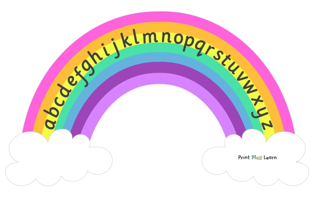 montessori font alphabet rainbow print play learn
