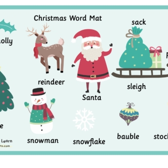 green background and border christmas image words