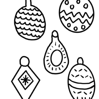 pattern baubles to cut out and colour