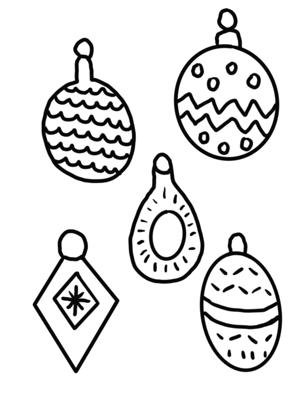 Plain pattern baubles to colour - Printable Teaching Resources - Print ...