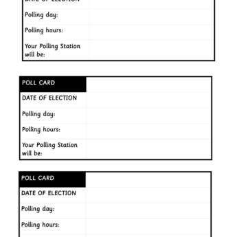 blank polling card for classroom election