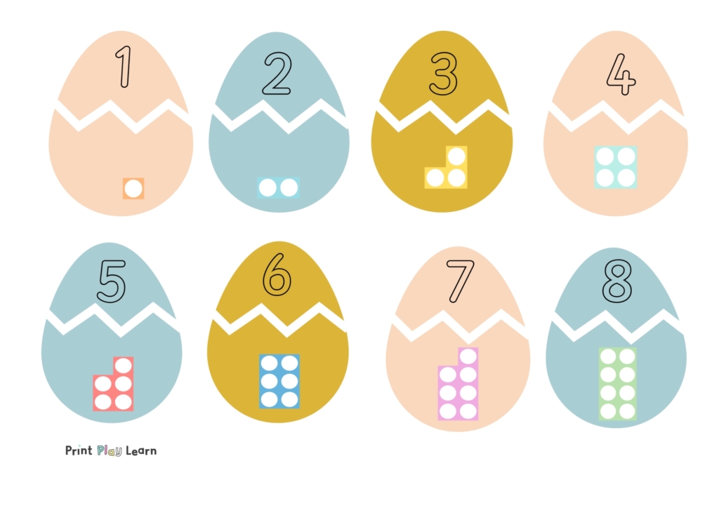 Easter numicon number activity matching activity or display print play learn